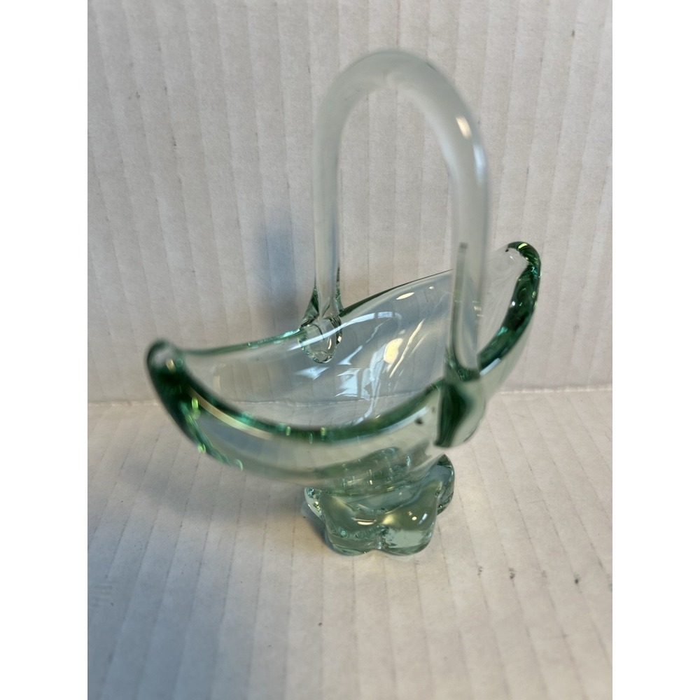 Decorative Glass vintage basket Rosenthal Netter Spain Miniature Decorative Coll